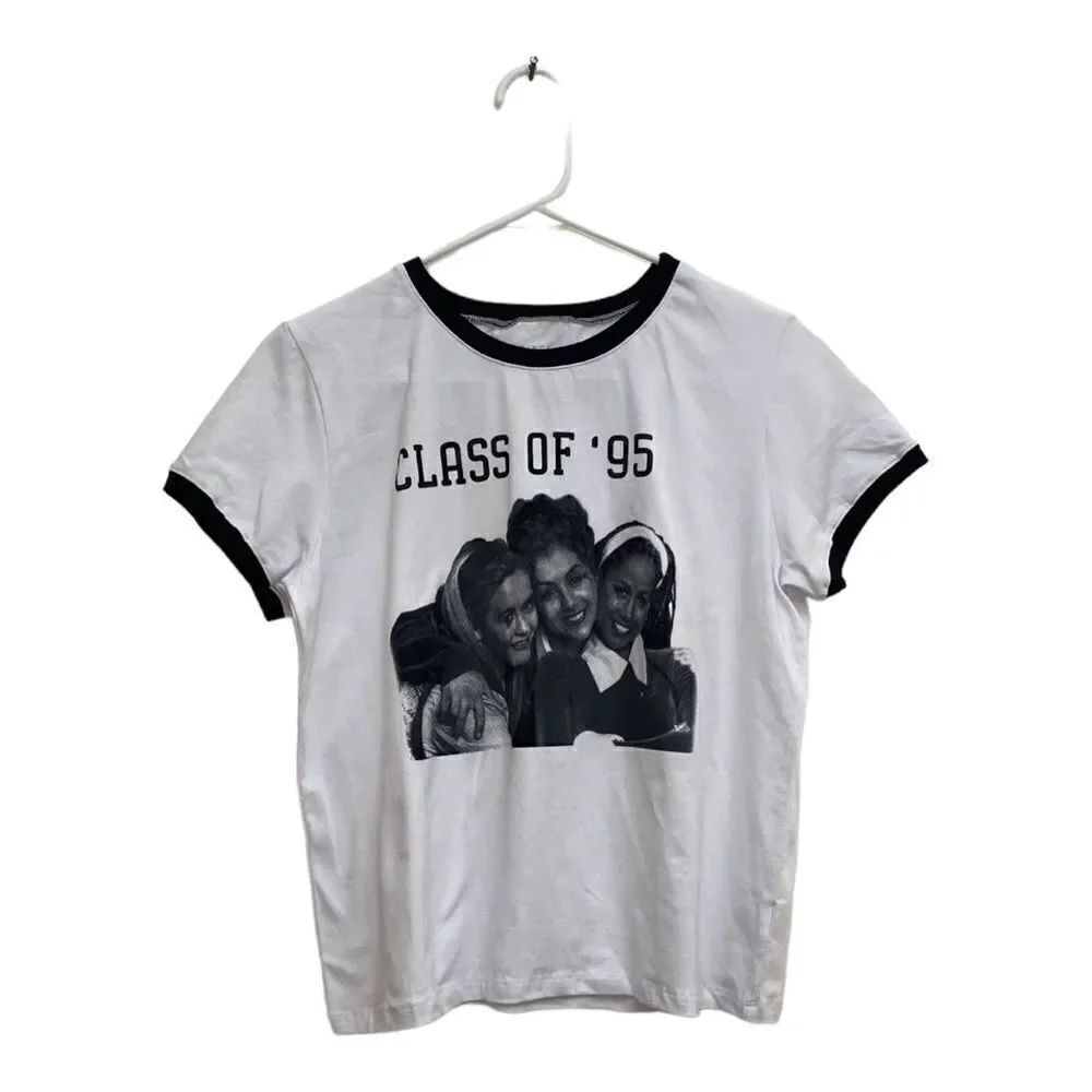 Prince Peter Collection Clueless Class of 95 Graphic Ringer Tee M White